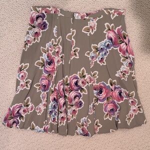 Betsey Johnson Floral Skirt - Beige and Purple